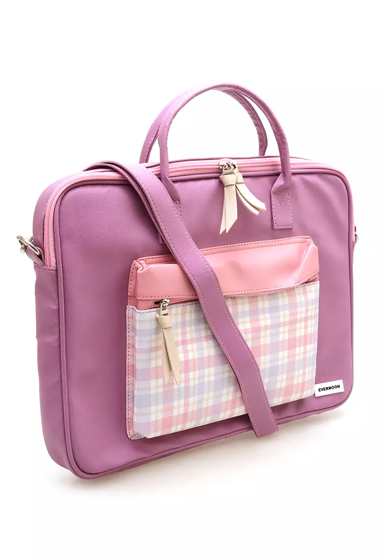 Keysia Tas Laptop Selempang Front Pocket Desain Simple - New Purple