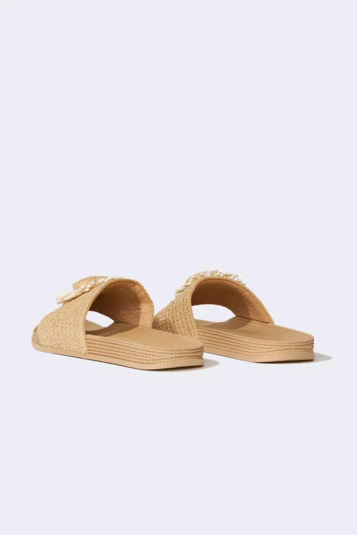 Women's Floral Flat Sole Faux Leather Slippers D8973Ax25Sm