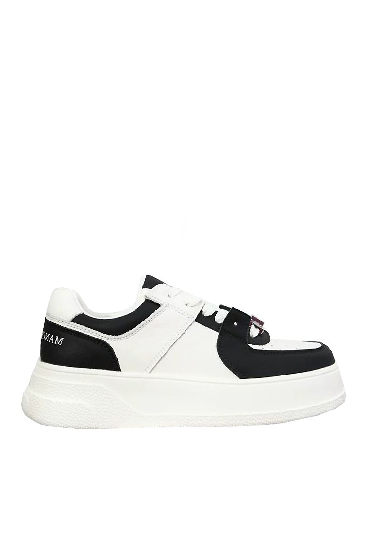 VANSA Cow Leather Color Block Square Toe Platform Sneakers VPW-T66323