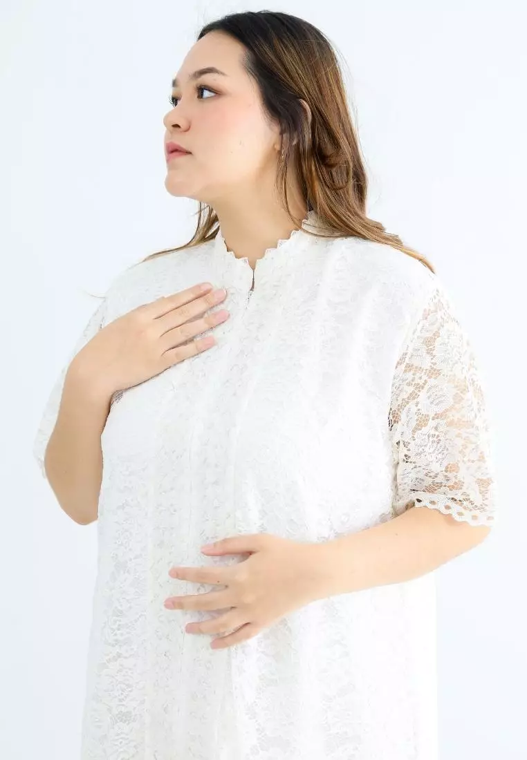 Plus Size Party Dress Jia White