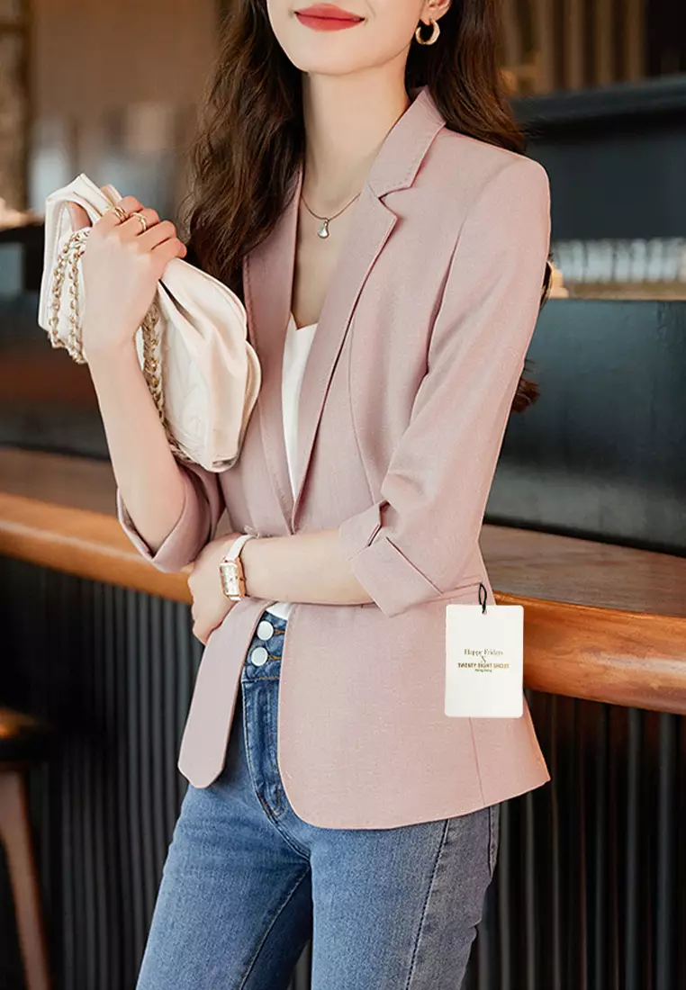 Three Quarter Sleeve Slim Fit Blazer YGH-EL8525