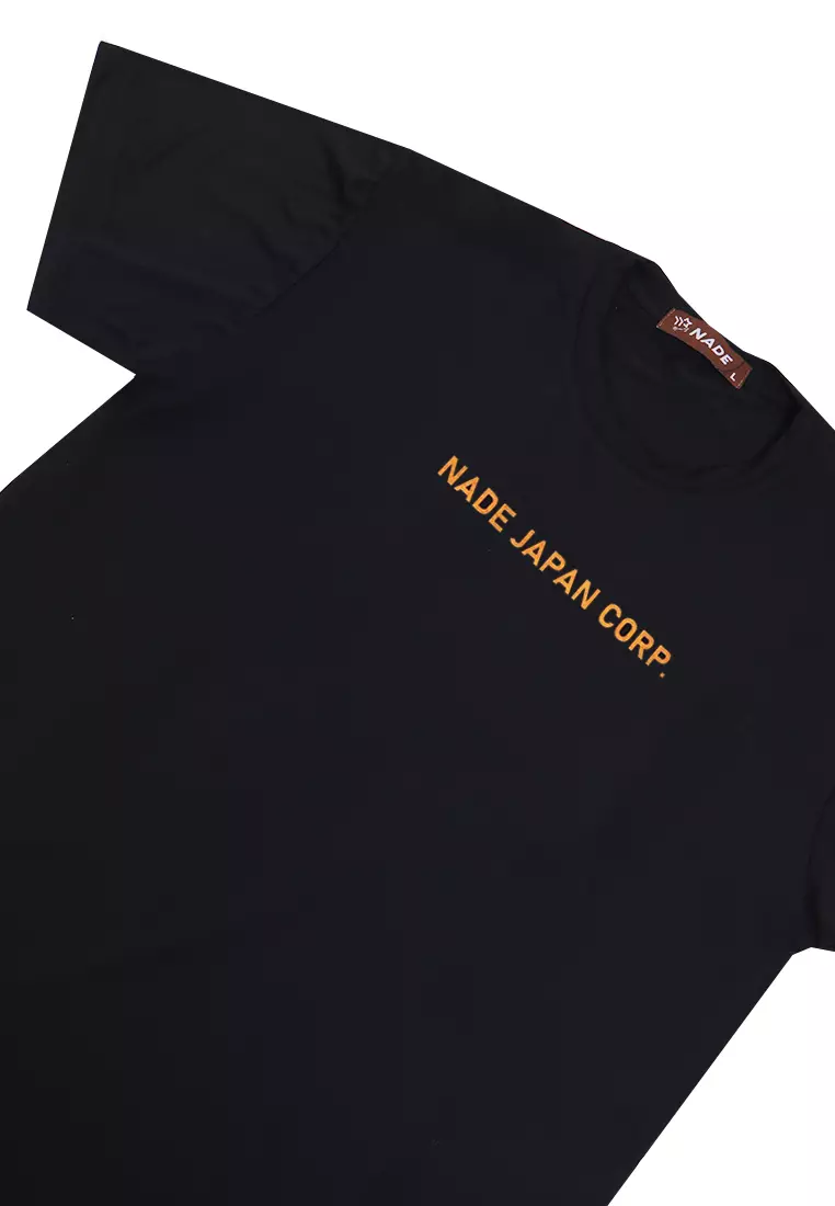 NTB15 Kaos Lightweight Pria Tangan Pendek Hitam Nade Japan Corp Hitam