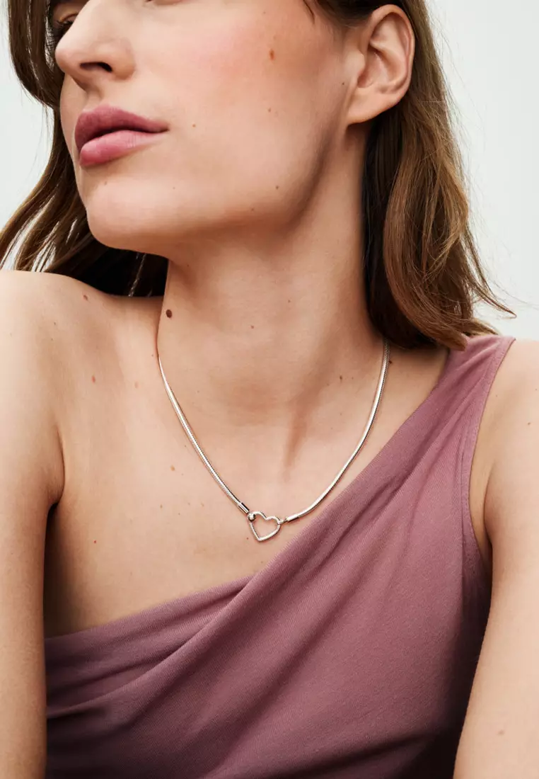 Buy PANDORA Pandora Heart Closure Snake Chain Necklace Online