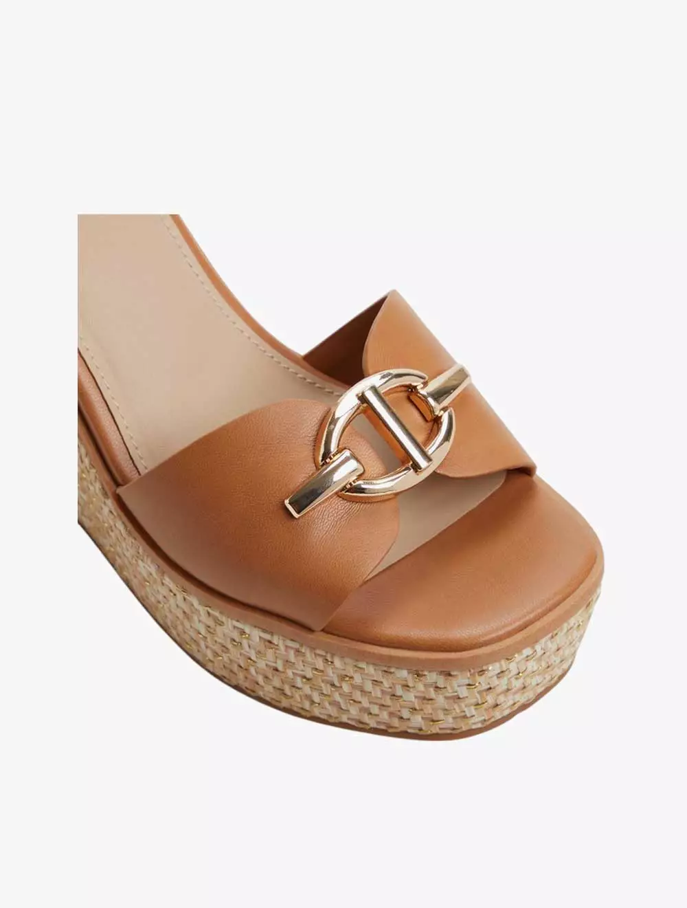 ALDO YBYLIN WEDGE SANDALS - MEDIUM BROWN