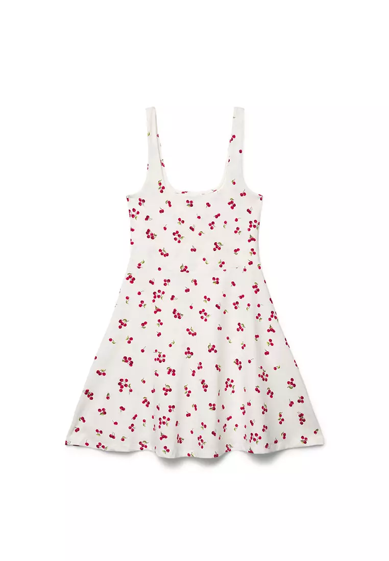 Women's Cherry Print Fit & Flare Mini Dress