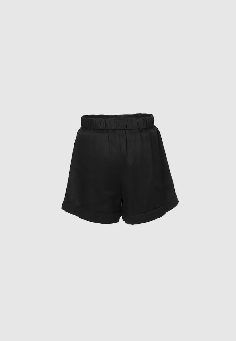 Pleated Shorts With Folded Hems
