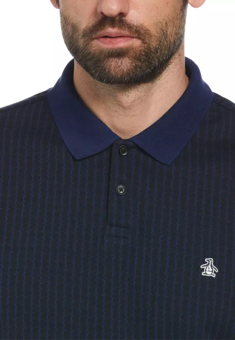 Mini Geo Print Short Sleeve Polo Shirt