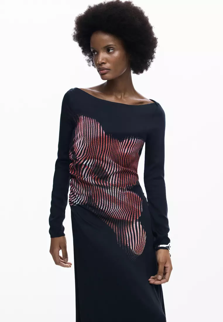 Pixelated midi dress