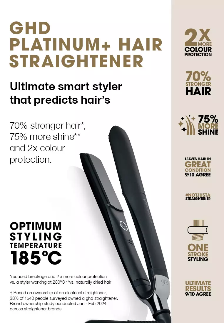 GHD PLATINUM +  HAIR STRAIGHTENER IN BLACK