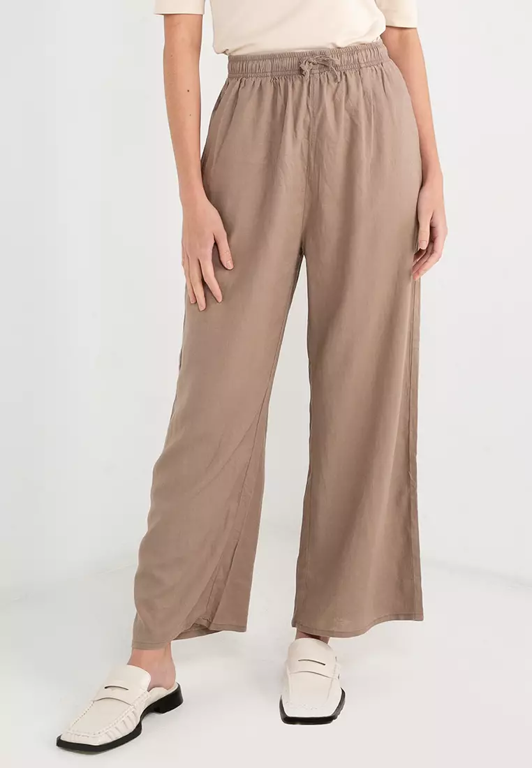 Women's Linen High Waist Wide Leg Pants 05412015