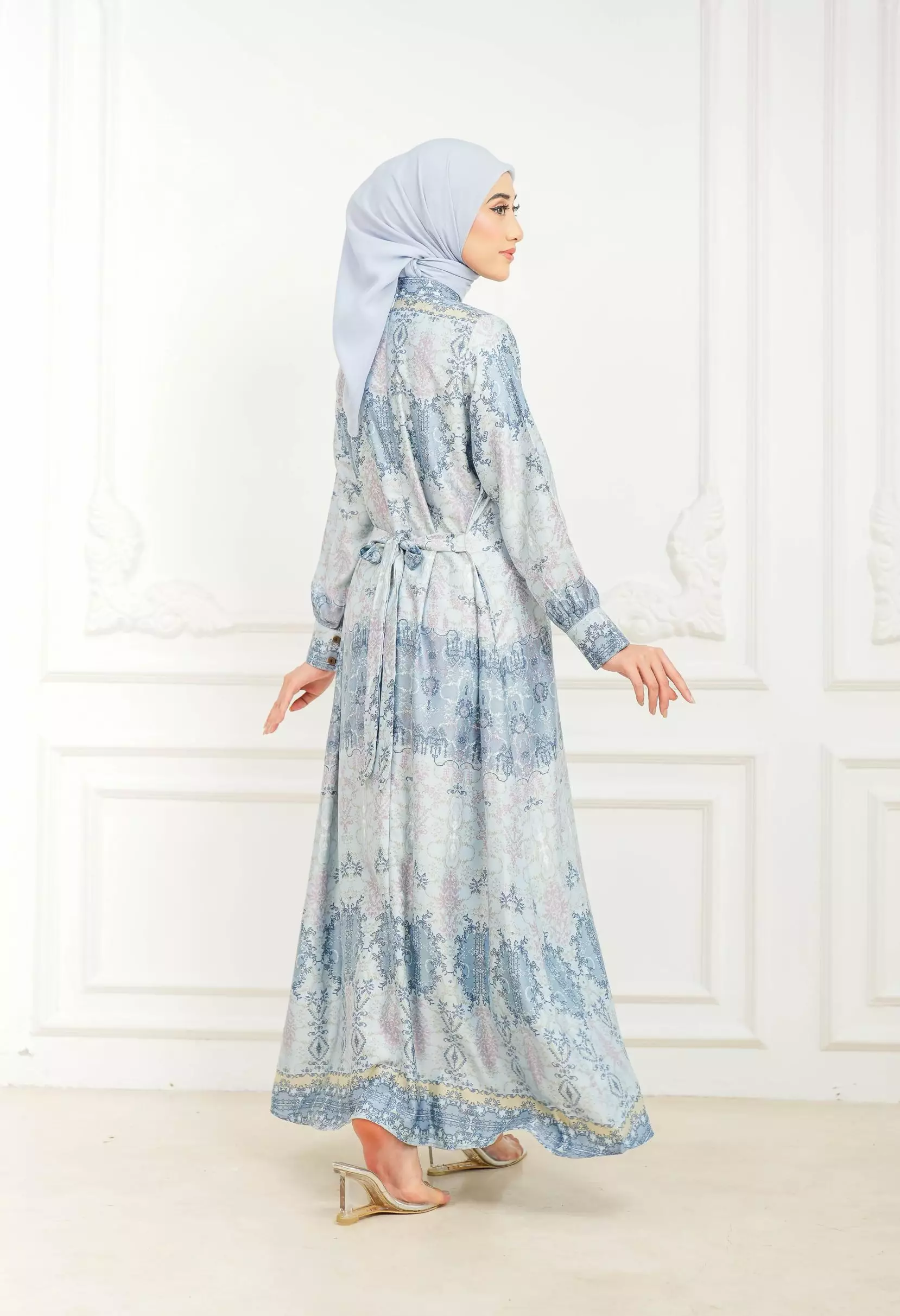 Sarimbit Arunika Sky Blue Wanita  Gamis Dress