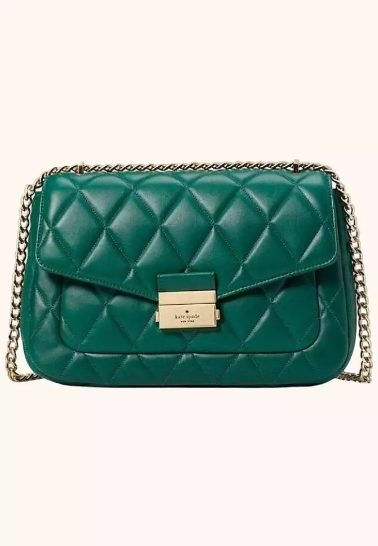 Kate Spade Carey Medium Flap Shoulder Bag Deep Jade