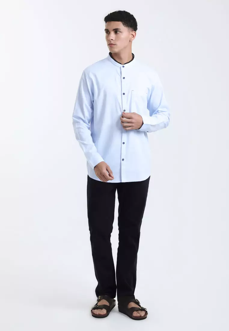 Emba Denim - Rumi One Kemeja Koko Pria Lengan Panjang Regular Light Blue