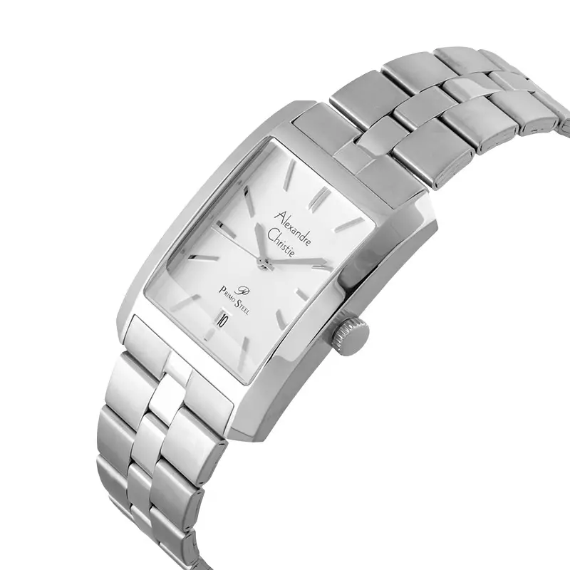 Jam Tangan Pria Alexandre Christie Primo Steel AC 1019 MD BSSSL Men SIlver Dial Stainless Steel Strap