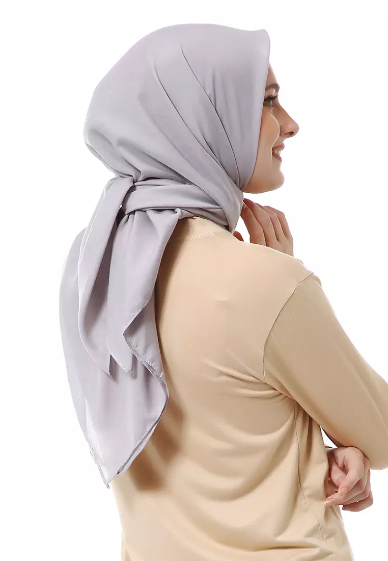 Vierra Jilbab Segiempat Paris Polos Premium Best Style - Grey