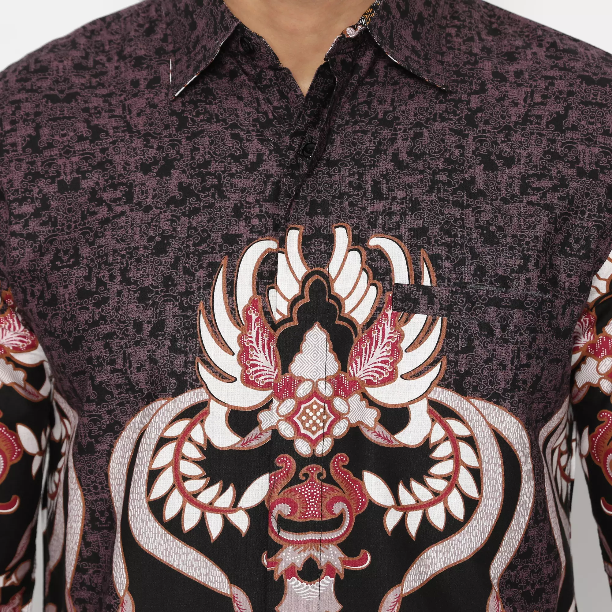 Platini Kemeja Batik Pria Lengan Panjang Katun Coklat 36016