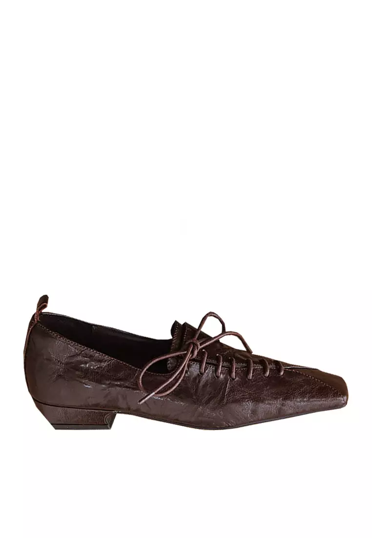 Discount on Twenty Eight Shoes  shoes - SKU: VANSA Trendy Square Toe Lace Up Low Heels VSW-F-368