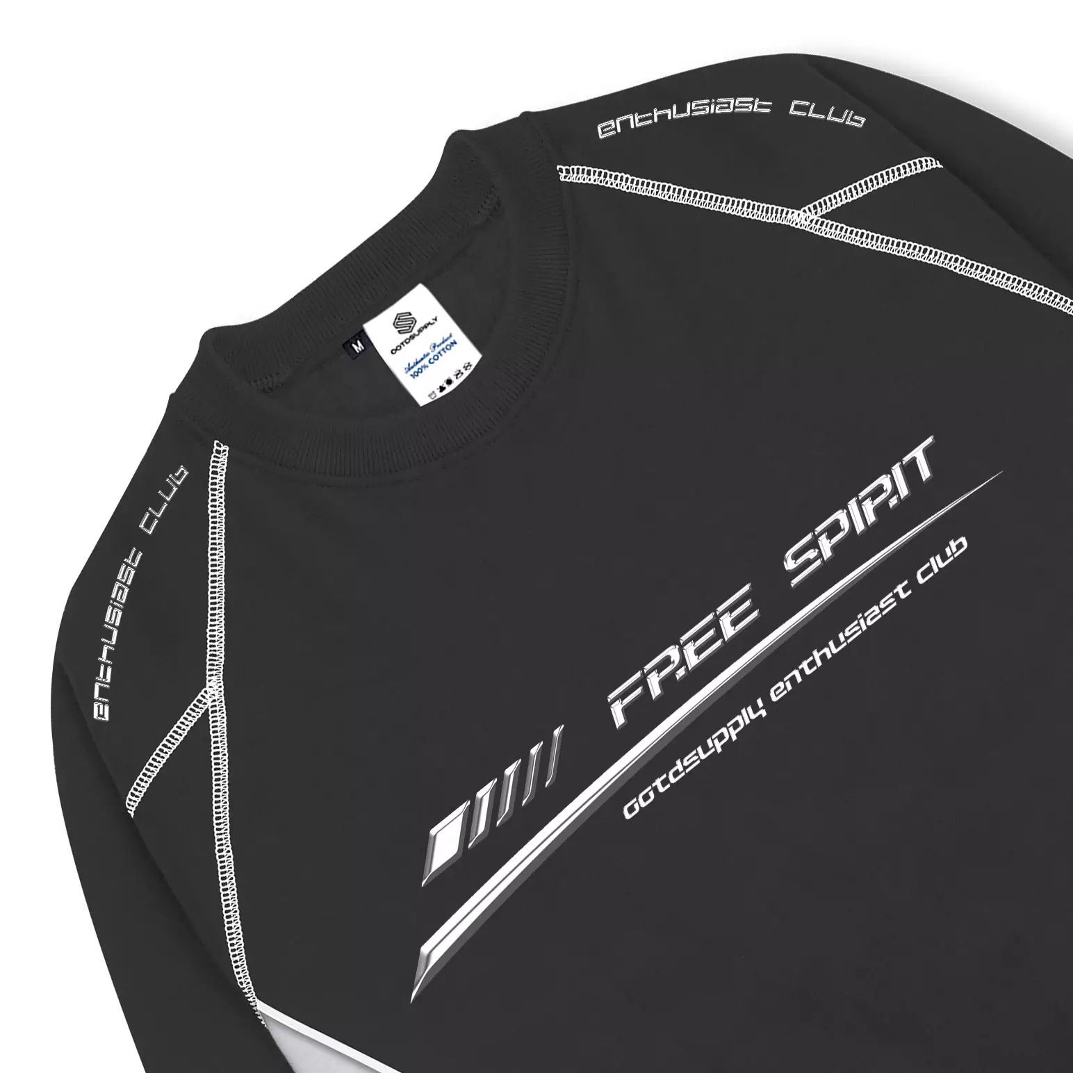 OOTDSUPPLY Crewneck Free Spirit Stitch Grey - Whisper | Sweater Pria & Wanita CNSTITCH001