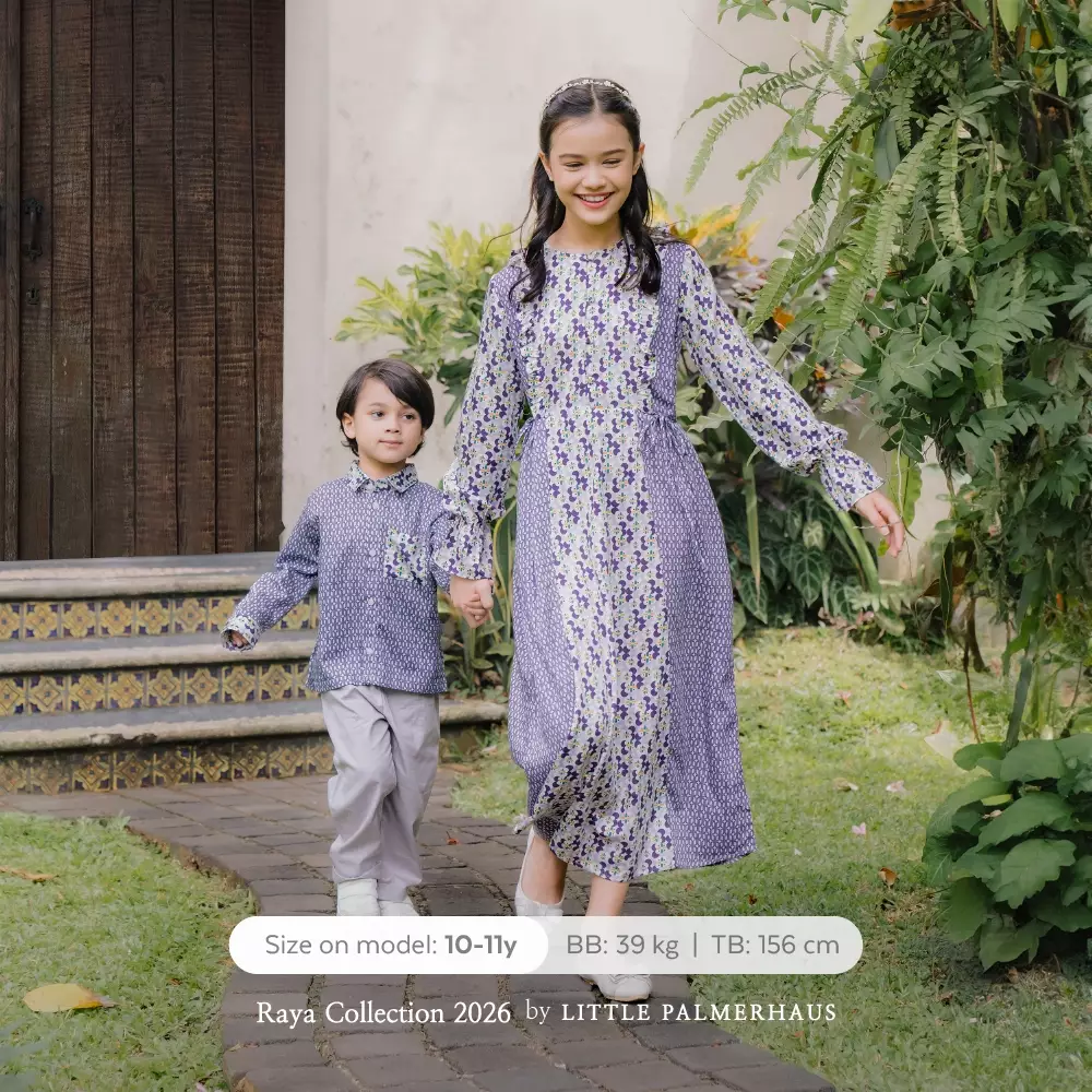 Little Palmerhaus - Baju Lebaran 2026 - Saraya Teen Girl Gamis (Baju Gamis Anak Perempuan Usia 6-14 Tahun) Brick Red