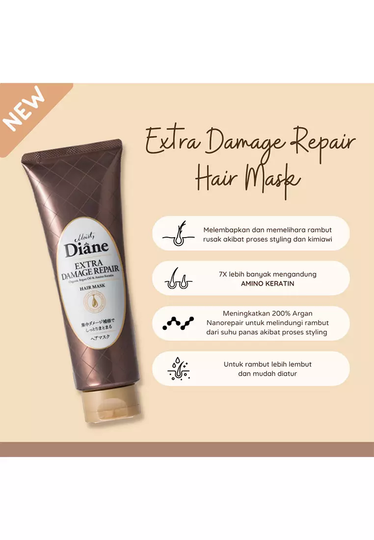 PAKET Moist Diane DAMAGE REPAIR Shampoo 450ml + Hair Mask 150g