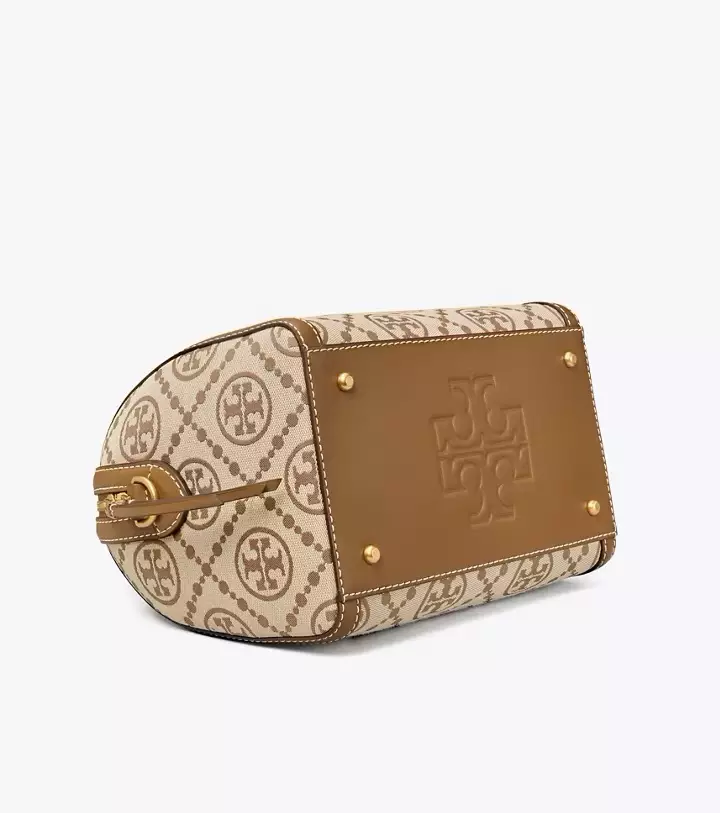 Tory Burch T Monogram Barrel Bag Hazelnut