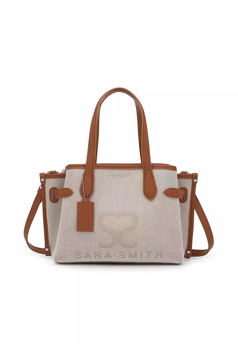 Women's Logo Top Handle Bag / Sling Bag / Crossbody Bag (Tas Selempang / Tas Tangan) - Cokelat