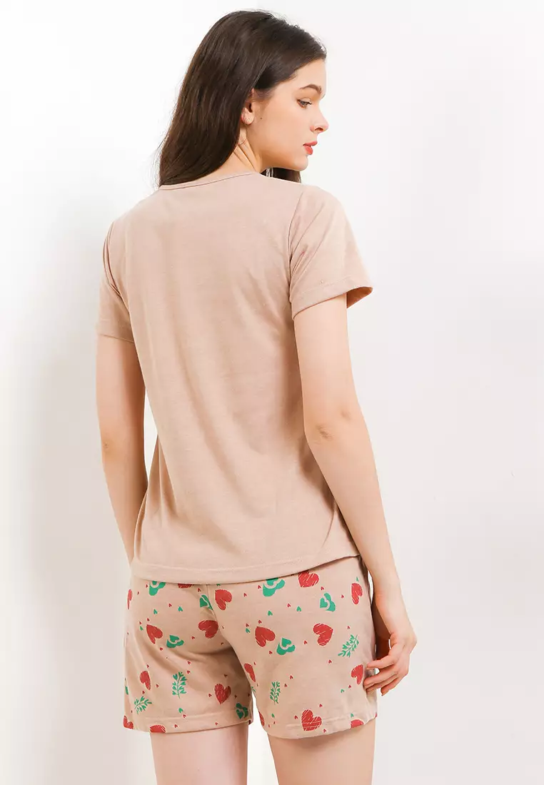 Pyjama Baju Tidur Short Sleeve Short Pants Sleepwear