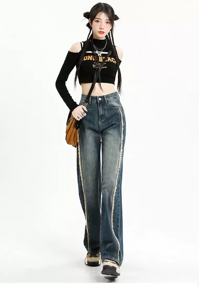 Buy Sunnydaysweety 2023 A/W Vintage Jeans Women's Loose Straight