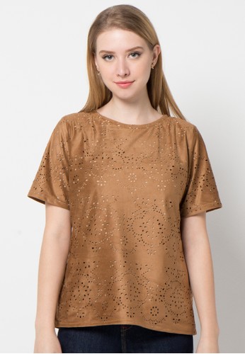 Embroided Suede Blouse