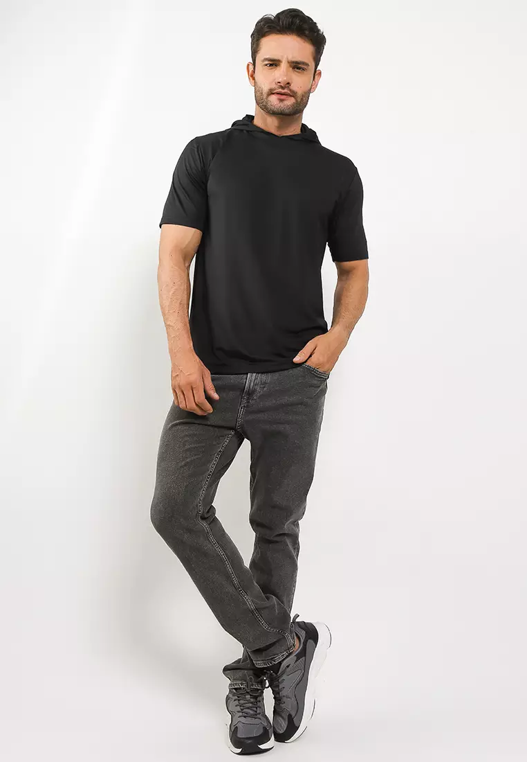 Short Sleeve Hoodie Turtleneck