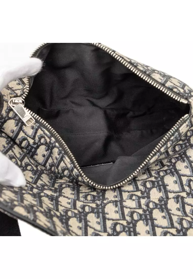 Pre-Loved Dior Oblique Canvas Saddle Crossbody
