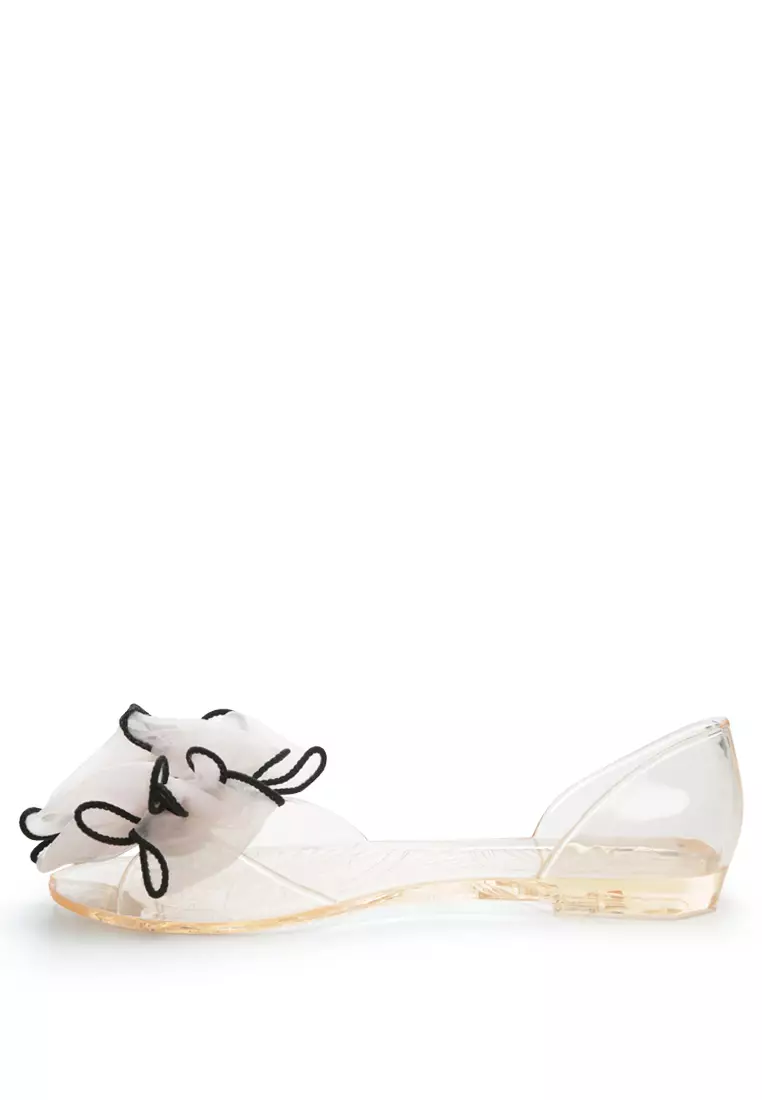 Buy London Rag Bow on Top Jelly Ballerinas in Beige 2024 Online