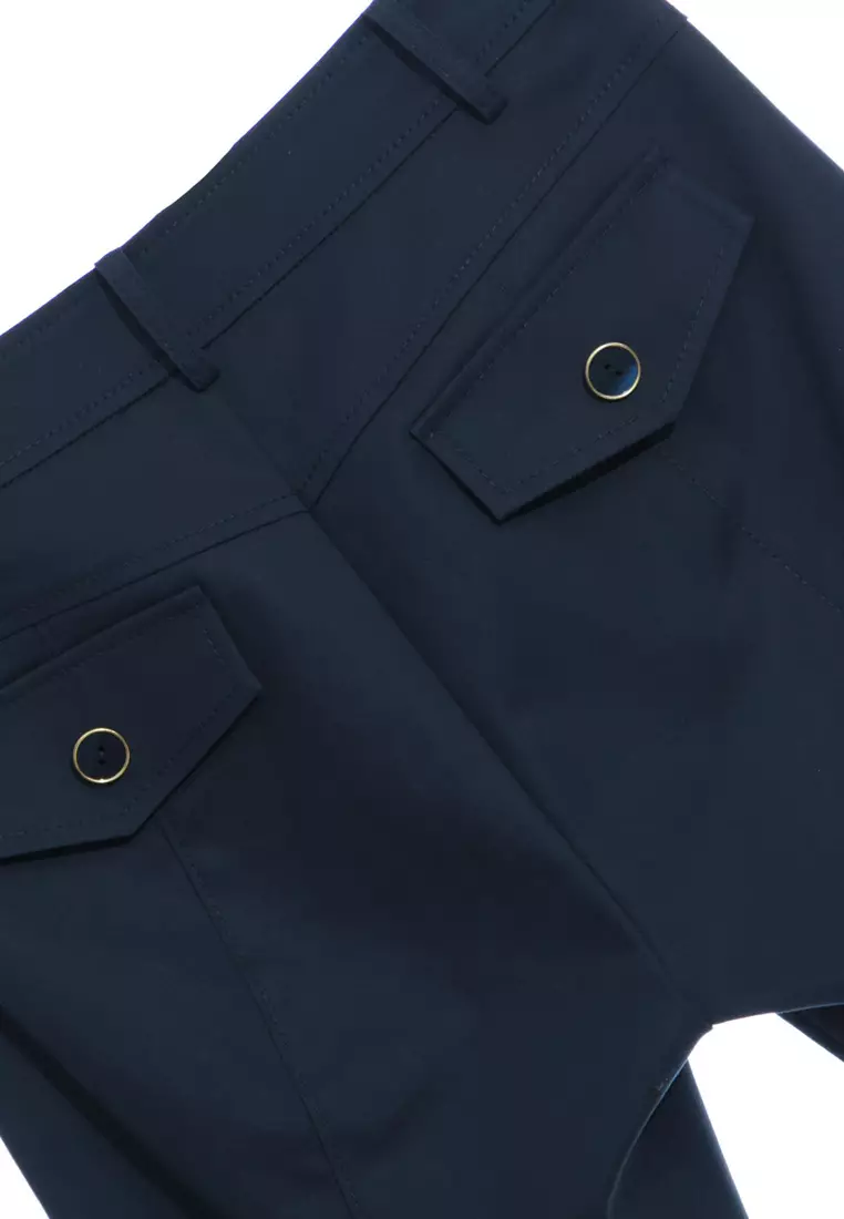 Basic Slim Fit Navy Pants