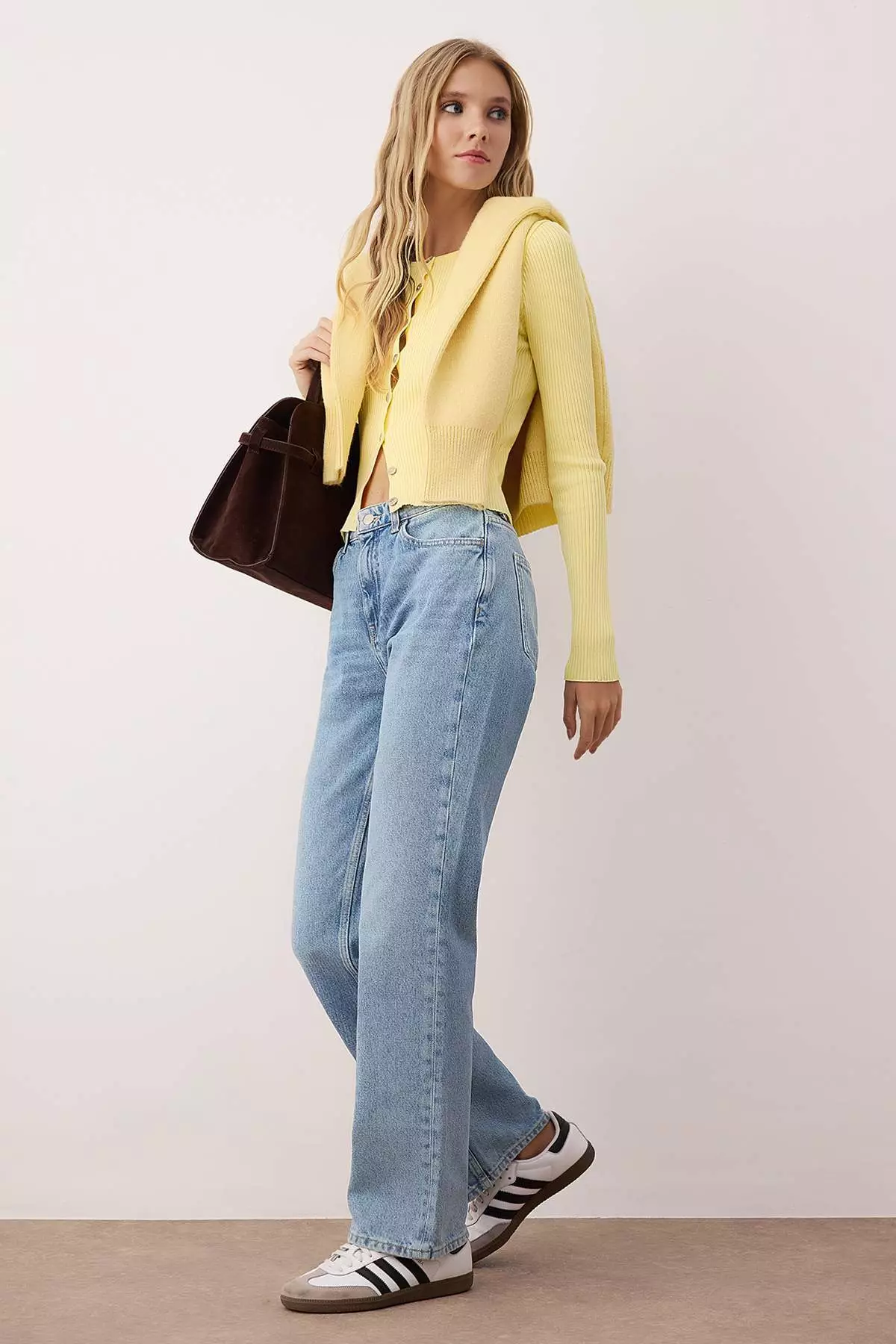 Blue Normal Waist Straight Leg Straight Jeans
