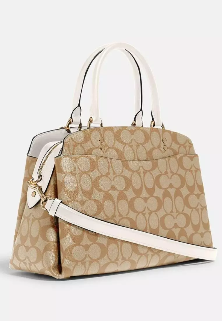Coach Lillie Carryall In Signature Canvas Light Khaki Chalk