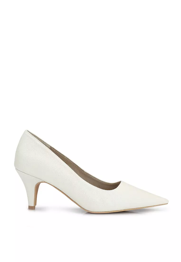 White court store shoes mid heel