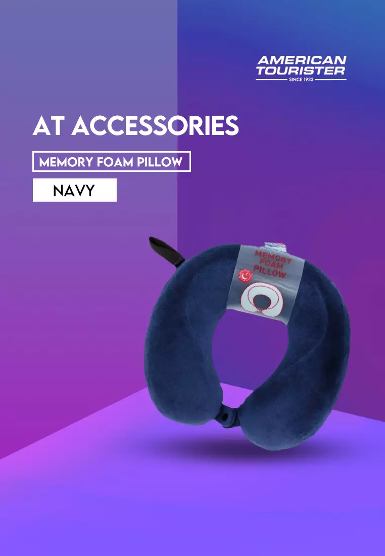 American Tourister Travel Accessories Memory Foam Pillow – Navy
