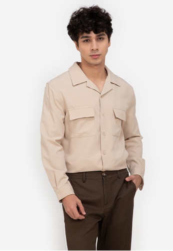 Buy Zalora Basics Loose Open Collar Shirt 22 Online Zalora Philippines