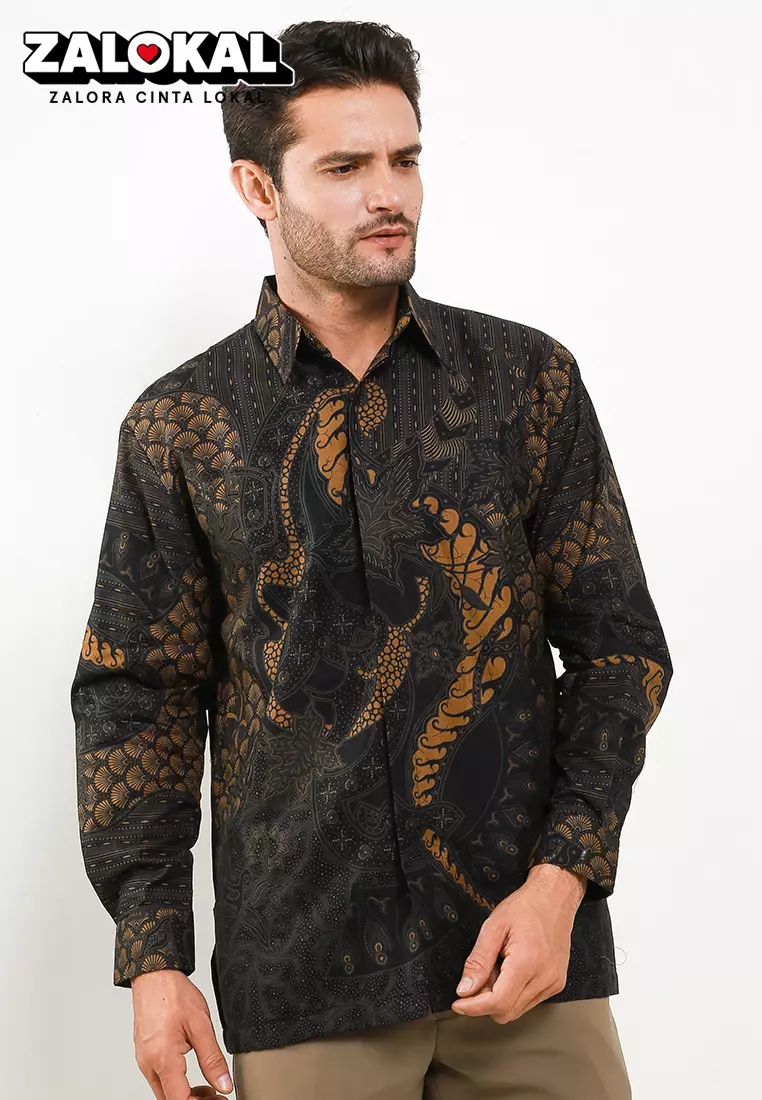 BATIK TALENTA EXCLUSIVE Lengan panjang dobby SOGAN BG BLACK