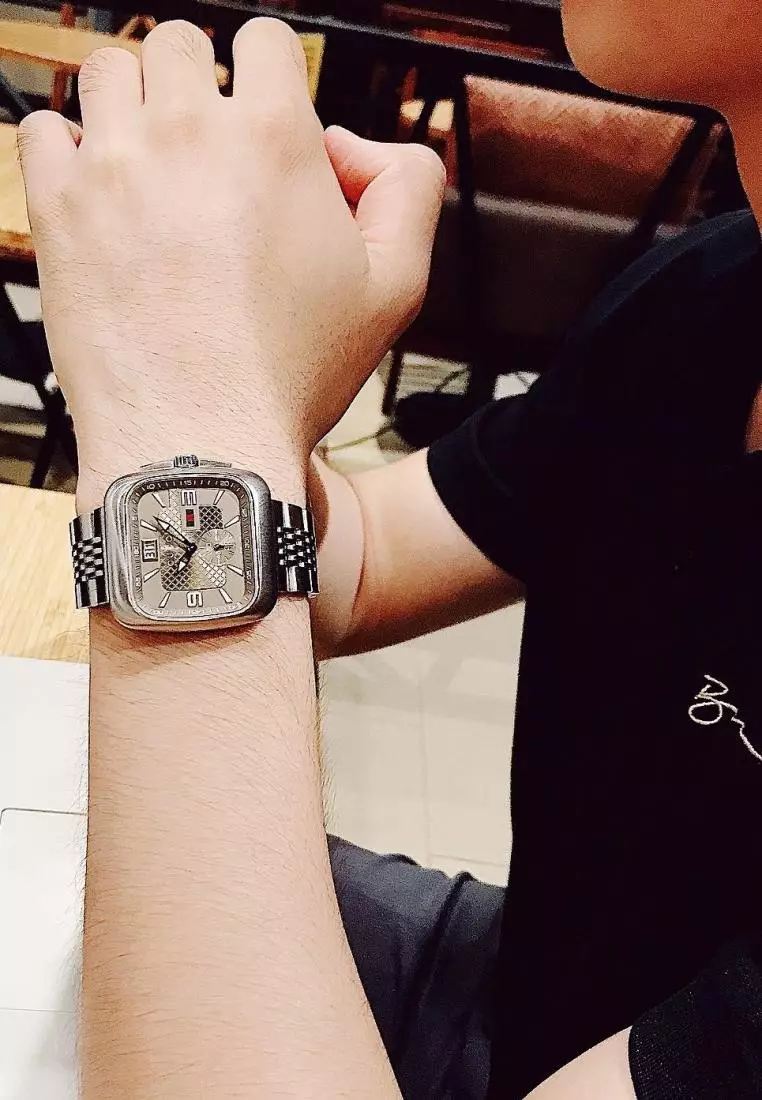 Jual Gucci Jam Tangan Pria Gucci G-Timeless Rectangle Stainless