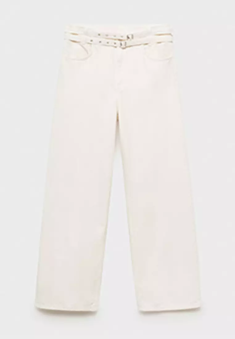 Straight Jeans with Double-Belt