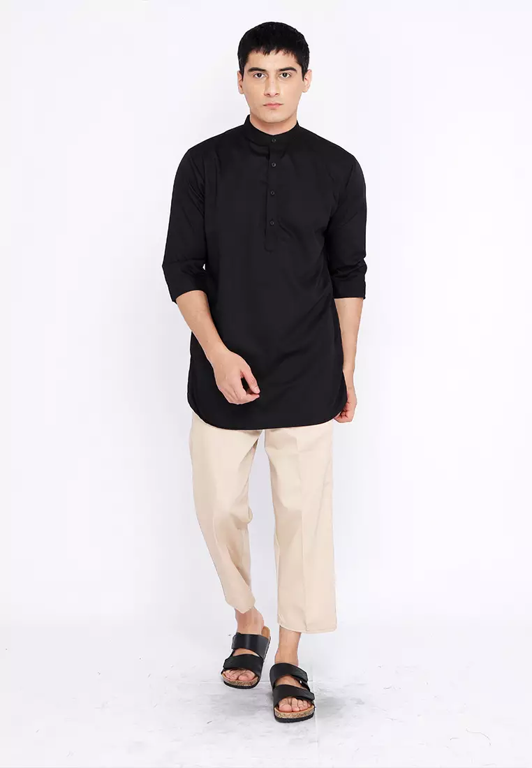 Casella Baju Koko Kurta Lengan ¾ Premium Quality 5003 Black