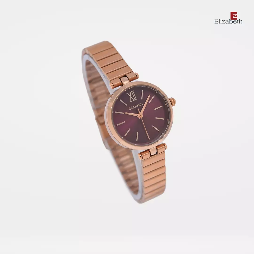 Jam Tangan Wanita - Elizabeth | Chain Strap 2203-0677 | Rose-Coffee