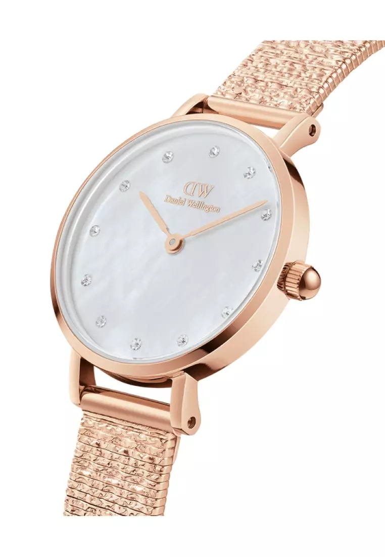 Petite 28mm Pressed Lumine White Dial Rose gold - Crystals Watch for women - Women's watch - Fashion watch - DW Official - Authentic - Crystals