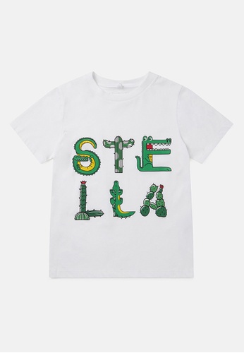 Stella Mccartney white Stella McCartney Kids Boys Crocodile T-Shirt 9D8A6KA1570522GS_1