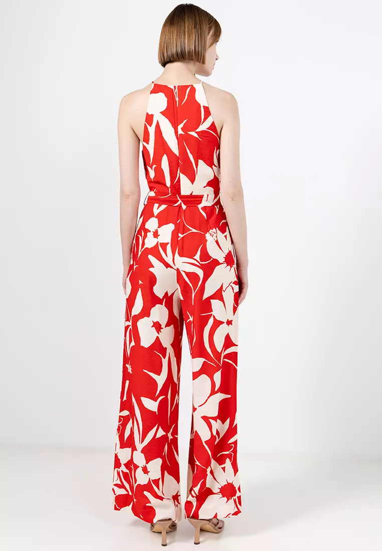 Floral Print Jumpsuit With Belt