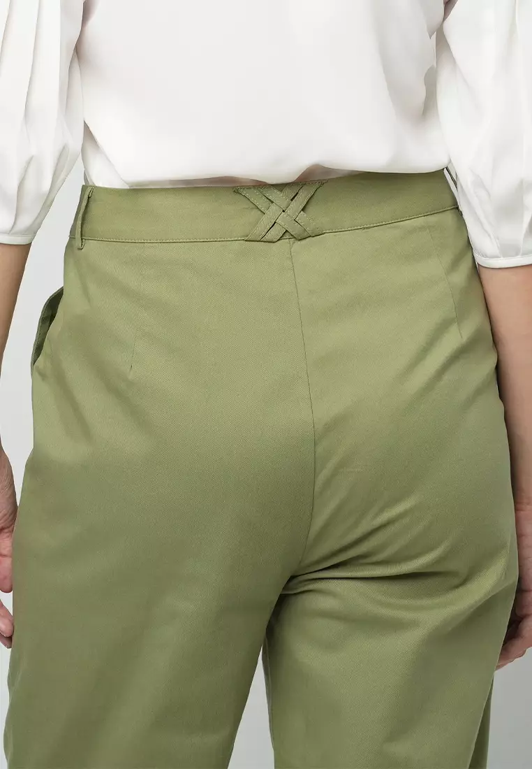 Kailee Relaxed Pants with Criss-Cross Waistband Detail