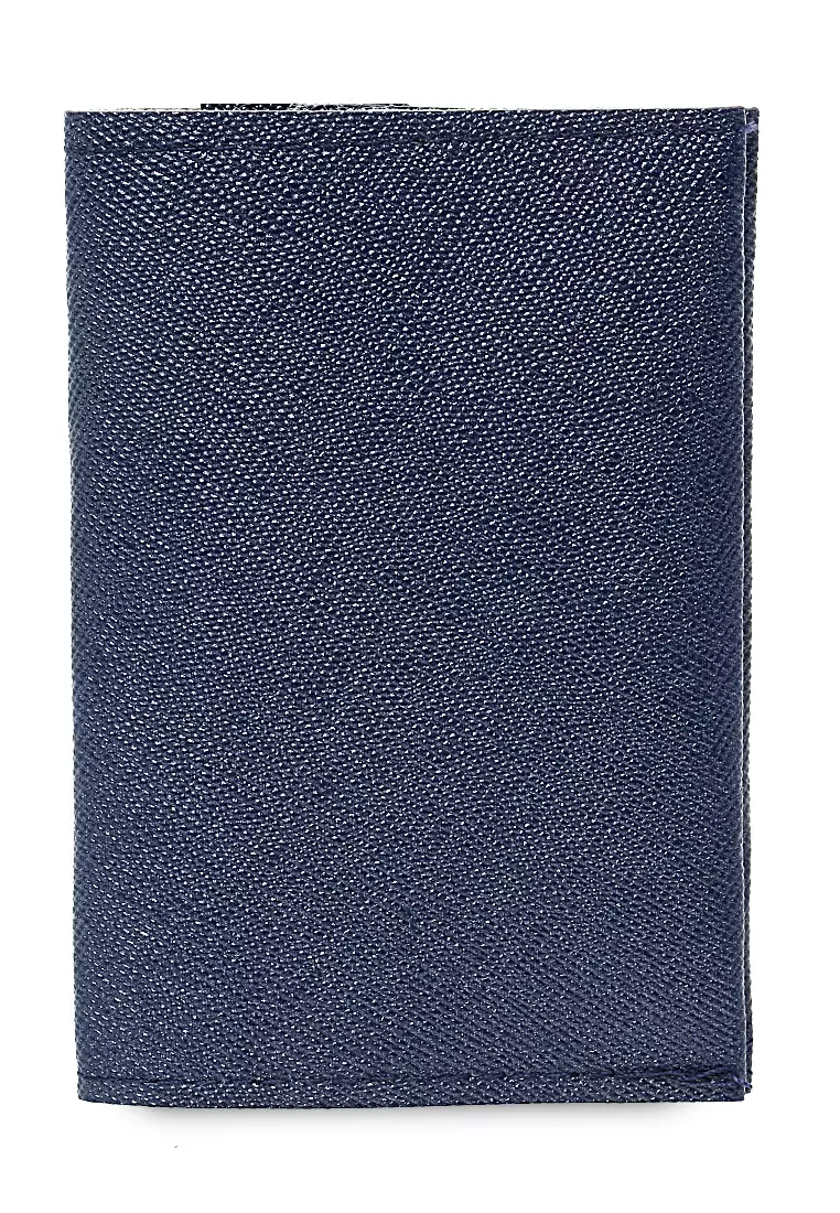 Dompet Mini Motif Polos Detail Snap Kancing Card Wallet Design Simple - Navy