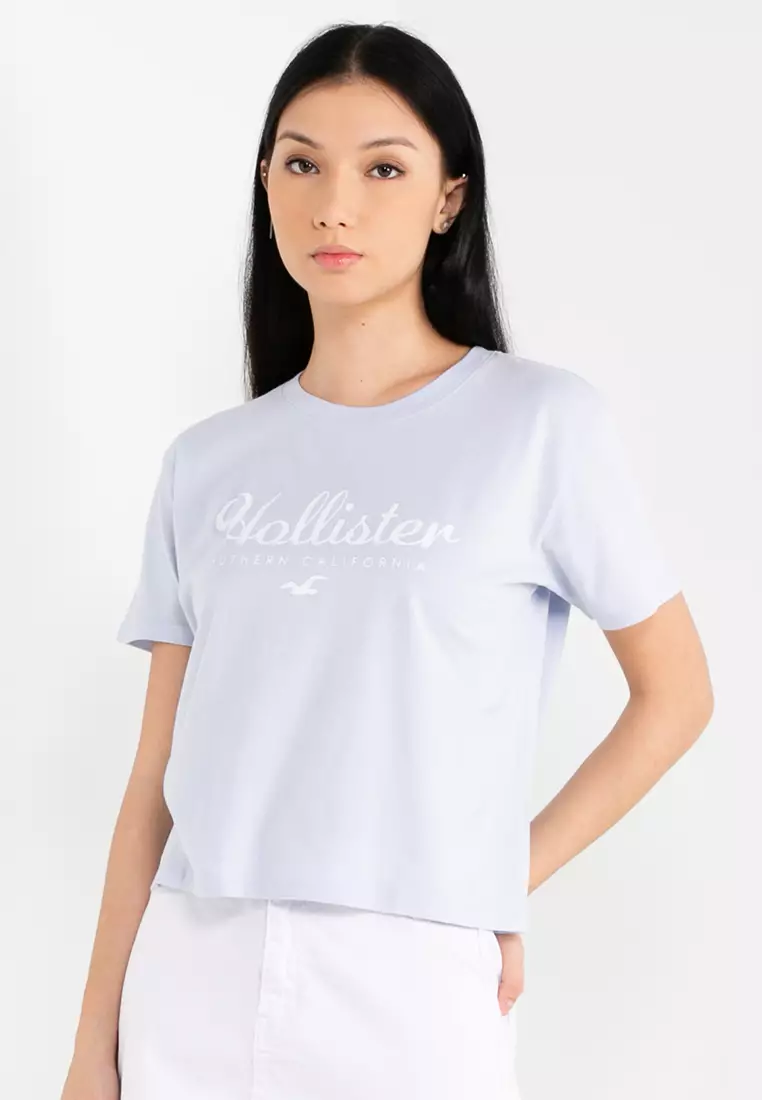 Popular 100% Cotton Women Hollister Short Sleeve Round Neck Polo