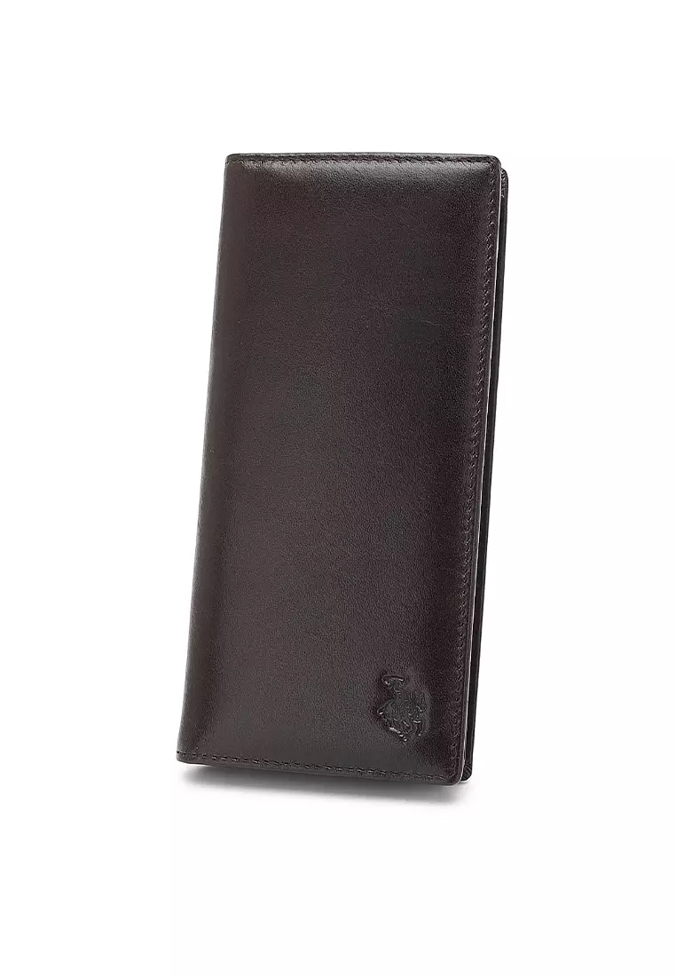 Genuine Leather RFID Blocking Long Wallet - Brown
